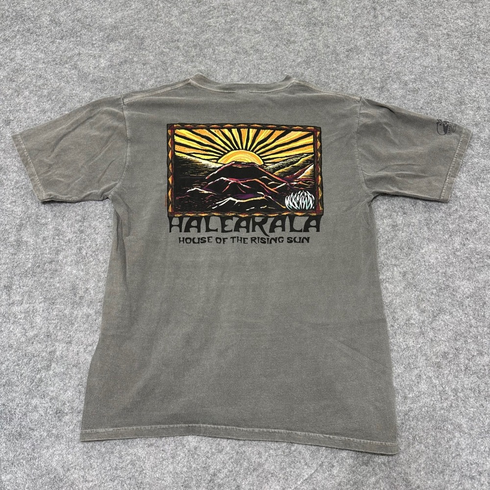 Y2K Crazy Shirts Haleakala T Shirt Mens Medium Gray Hawaii Graphic Tee Cotton